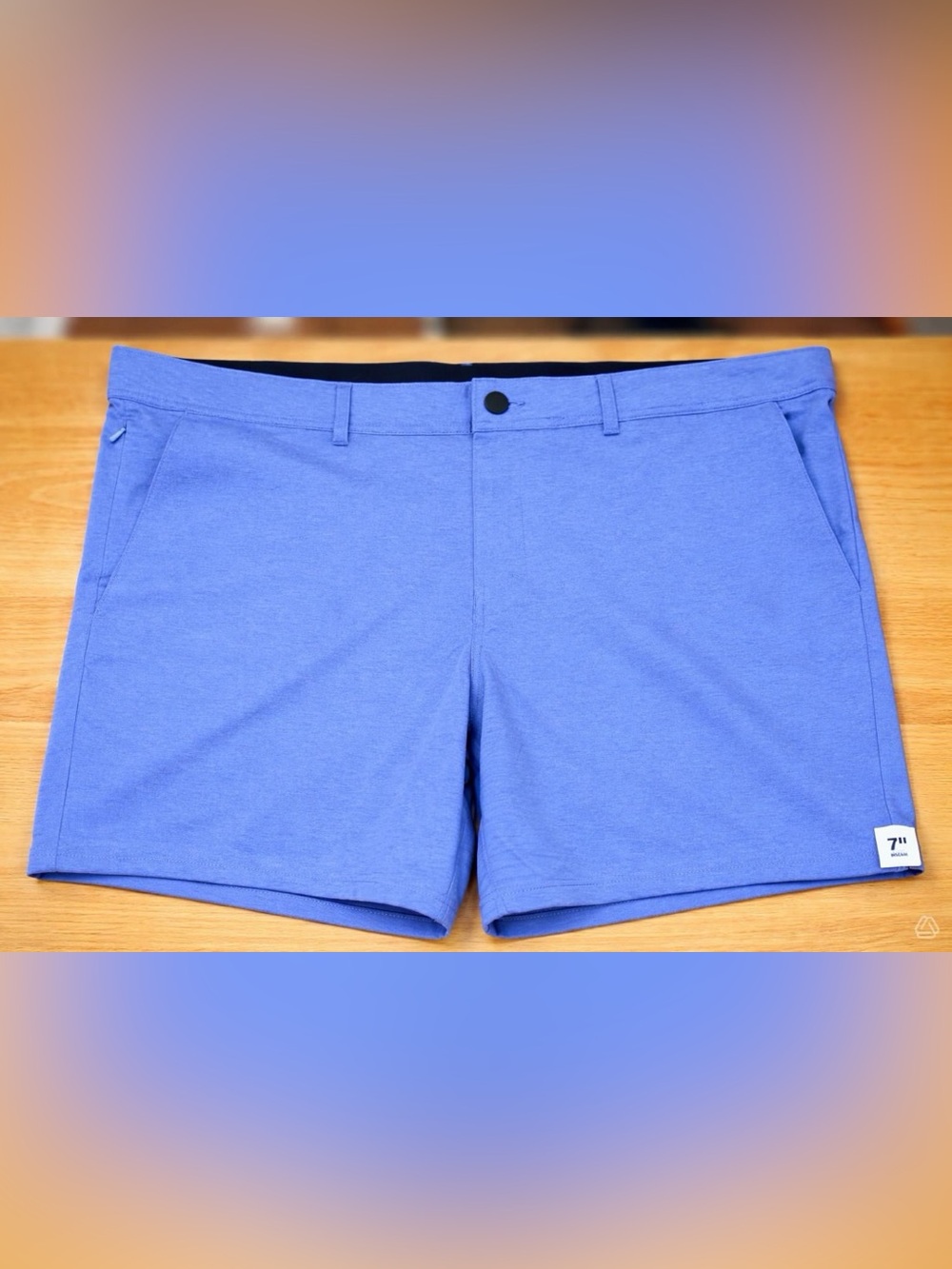 George Men's Above The Knee Shorts size 46 Blue Flat Front  Moisture Wicking NWT